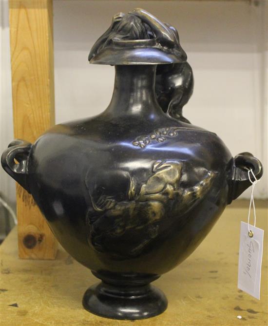 Art Nouveau French bronze vase